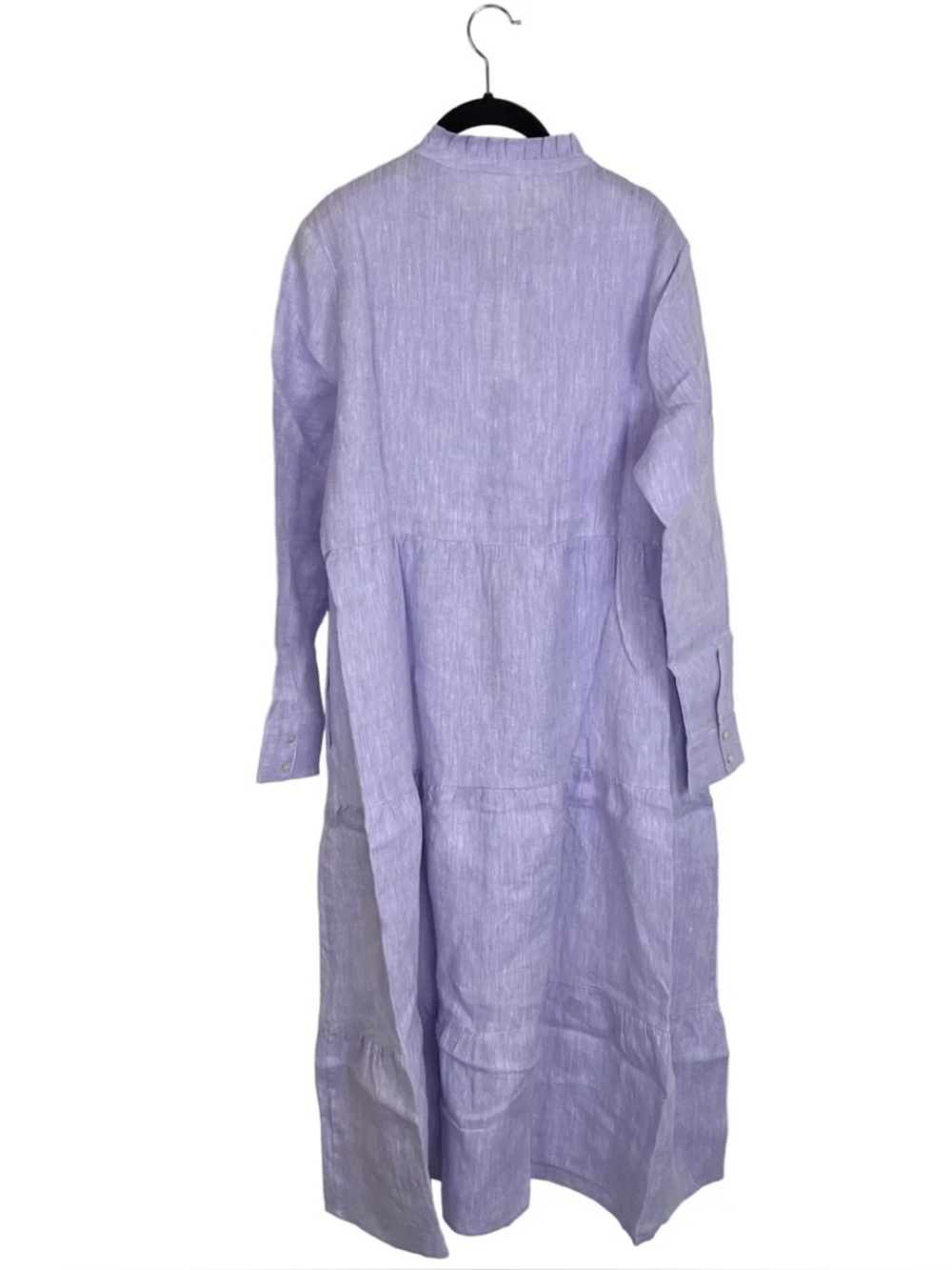 ALICE WALK Lilac Button-Front Tiered Dress Maxi Linen NEW $295 Large - Picture 5 of 9